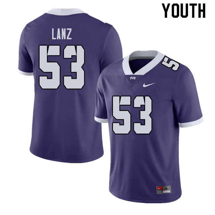 Youth #53 John Lanz TCU Horned Frogs College Football Jerseys Sale-Purple